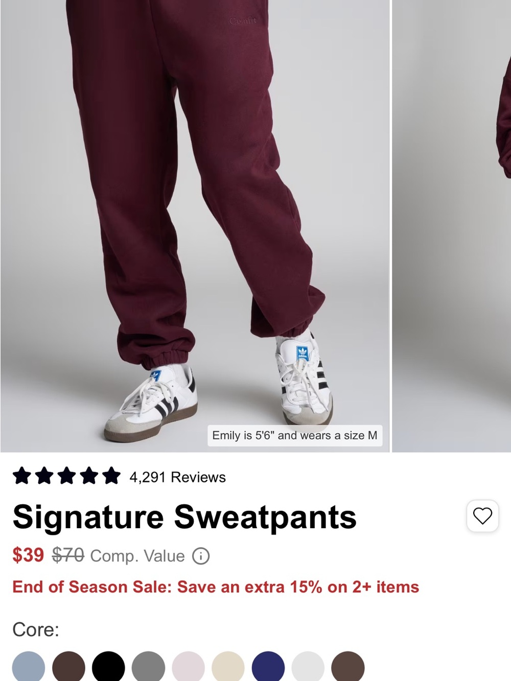 Comfrt Signature Hoodie and Sweatpant Set Maroon 2XL - Picture 2 of 2